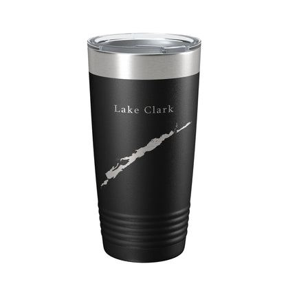Lake Clark Map Tumbler Travel Mug Insulated Laser Engraved Coffee Cup Alaska 20 oz
