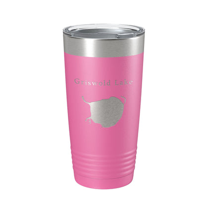 Griswold Lake Map Tumbler Travel Mug Insulated Laser Engraved Coffee Cup Illinois 20 oz