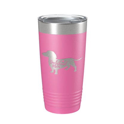 Dachshund Mom Tumbler Dog Travel Mug Gift Insulated Laser Engraved Coffee Cup 20 oz