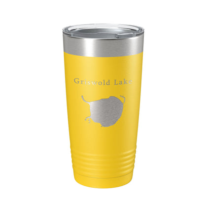 Griswold Lake Map Tumbler Travel Mug Insulated Laser Engraved Coffee Cup Illinois 20 oz