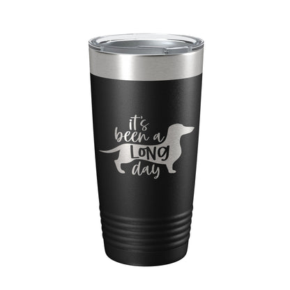 It Has Been A Long Day Tumbler Funny Dog Travel Mug Gift Insulated Laser Engraved Coffee Cup Dachshund Lover 20 oz