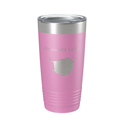 Griswold Lake Map Tumbler Travel Mug Insulated Laser Engraved Coffee Cup Illinois 20 oz