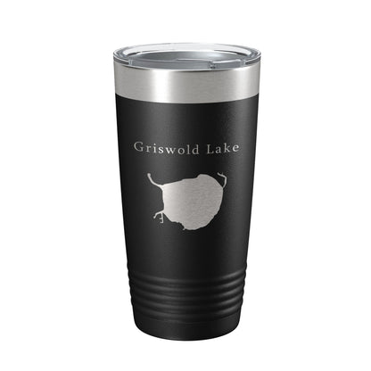 Griswold Lake Map Tumbler Travel Mug Insulated Laser Engraved Coffee Cup Illinois 20 oz