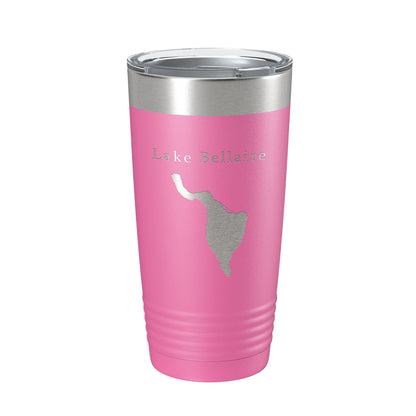 Lake Bellaire Map Tumbler Travel Mug Insulated Laser Engraved Coffee Cup Michigan 20 oz