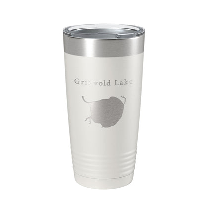 Griswold Lake Map Tumbler Travel Mug Insulated Laser Engraved Coffee Cup Illinois 20 oz