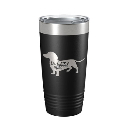 Dachshund Mom Tumbler Dog Travel Mug Gift Insulated Laser Engraved Coffee Cup 20 oz