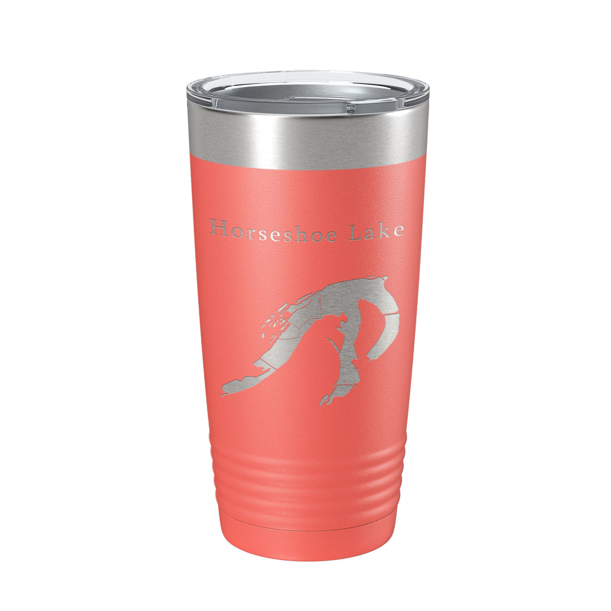 Horseshoe Lake Map Tumbler Travel Mug Insulated Laser Engraved Coffee Cup St. Louis Illinois 20 oz