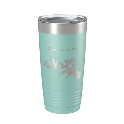 Canyon Lake Map Tumbler Travel Mug Insulated Laser Engraved Coffee Cup Texas 20 oz
