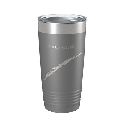 Lake Clark Map Tumbler Travel Mug Insulated Laser Engraved Coffee Cup Alaska 20 oz