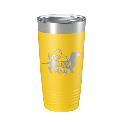 It Has Been A Long Day Tumbler Funny Dog Travel Mug Gift Insulated Laser Engraved Coffee Cup Dachshund Lover 20 oz