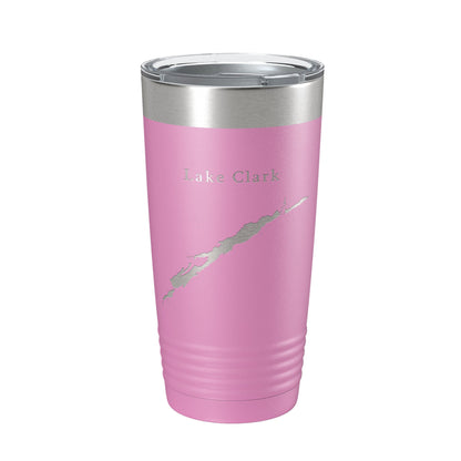 Lake Clark Map Tumbler Travel Mug Insulated Laser Engraved Coffee Cup Alaska 20 oz